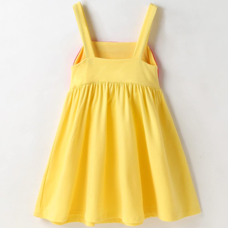 Frogwill Girls Rainbow Tank Dress Summer Outfit 5T, Yellow - Image 2